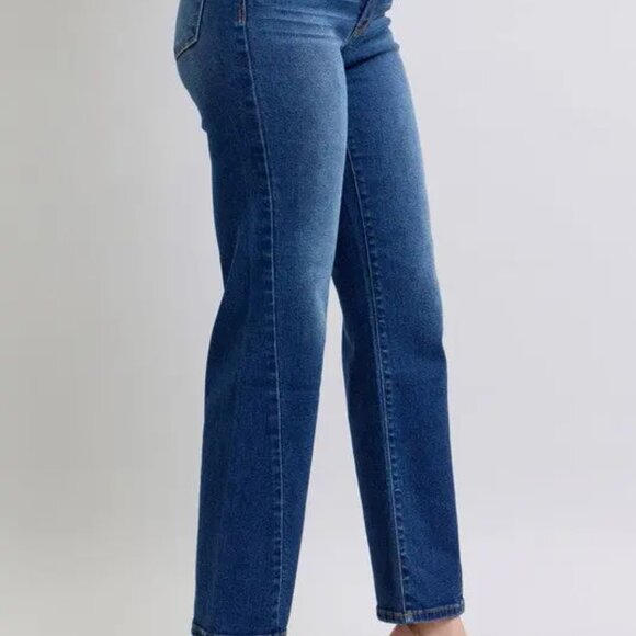 Judy Blue Full Size Side Seam Detail Straight Jeans with Pockets - Picture 3 of 3